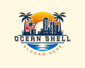 Sunset City Beach logo design