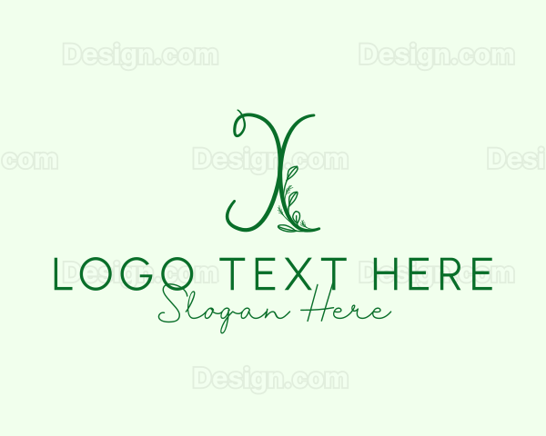 Natural Elegant Letter X Logo