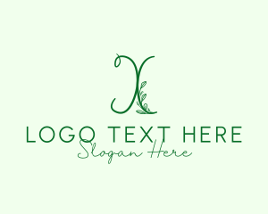 Natural Elegant Letter X logo