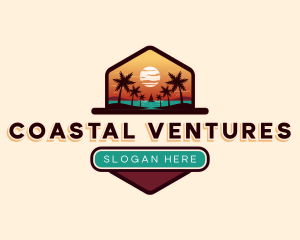 Summer Beach Sunset logo design