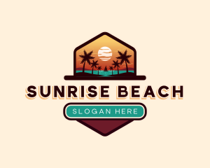 Summer Beach Sunset logo design