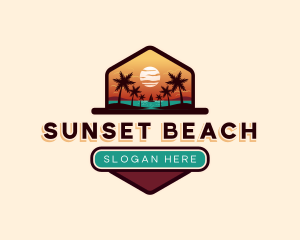 Summer Beach Sunset logo design