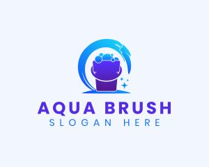 Cleaning Bucket Wash logo design