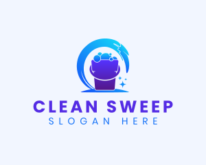 Cleaning Bucket Wash logo design