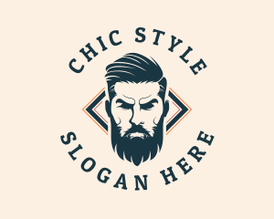 Pompadour Barber Styling logo design