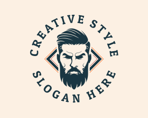 Pompadour Barber Styling logo design