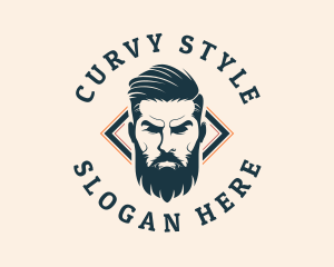 Pompadour Barber Styling logo design