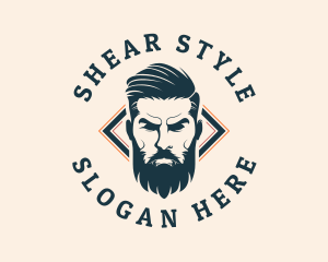 Pompadour Barber Styling logo design