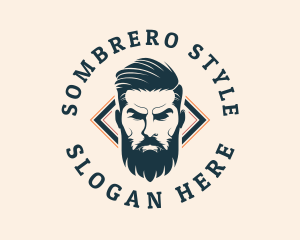 Pompadour Barber Styling logo design