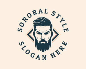 Pompadour Barber Styling logo design