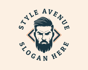 Pompadour Barber Styling logo design