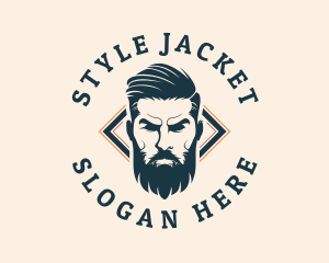 Pompadour Barber Styling logo design