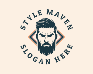 Pompadour Barber Styling logo design