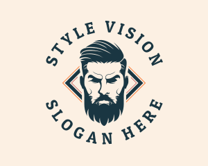 Pompadour Barber Styling logo design