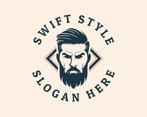 Pompadour Barber Styling logo design