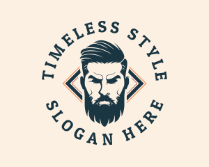 Pompadour Barber Styling logo design