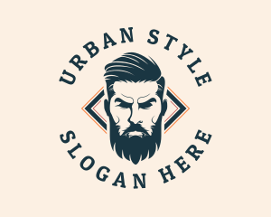 Pompadour Barber Styling logo design