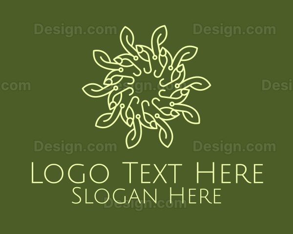 Green Wellness Vine Wreath Logo