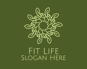 Green Wellness Vine Wreath Logo