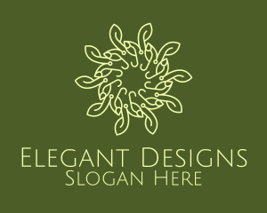 Green Wellness Vine Wreath logo design