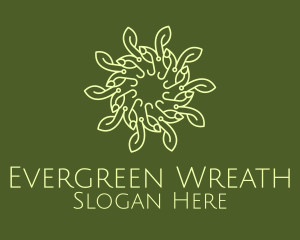 Green Wellness Vine Wreath logo design