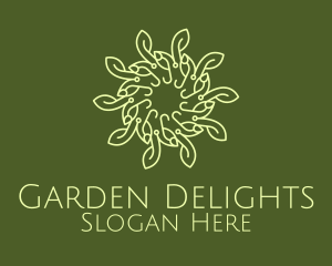 Green Wellness Vine Wreath logo design