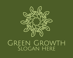 Green Wellness Vine Wreath logo design