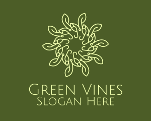 Green Wellness Vine Wreath logo design