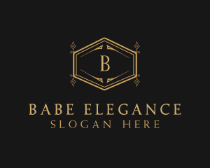 Ornate Luxury Hexagon Scroll logo design