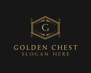 Ornate Luxury Hexagon Scroll logo design