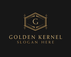 Ornate Luxury Hexagon Scroll logo design