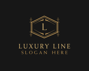 Ornate Luxury Hexagon Scroll logo design