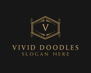 Ornate Luxury Hexagon Scroll logo design