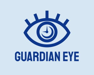 Eye Surveillance Clock  logo design