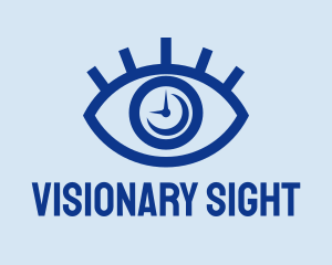 Eye Surveillance Clock  logo design