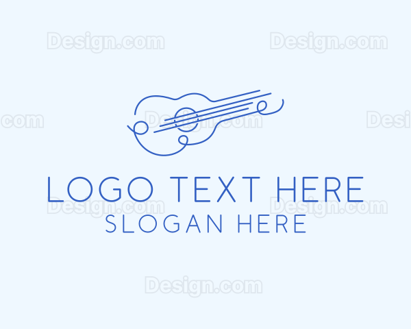 Minimalist Guitar Drawing Logo