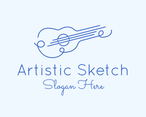 Minimalist Guitar Drawing logo
