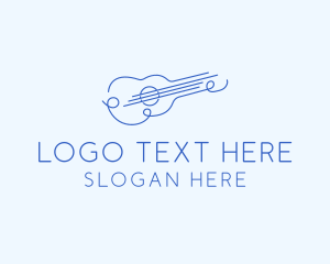 Minimalist Guitar Drawing logo