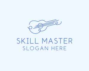 Minimalist Guitar Drawing logo design