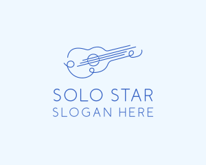 Minimalist Guitar Drawing logo