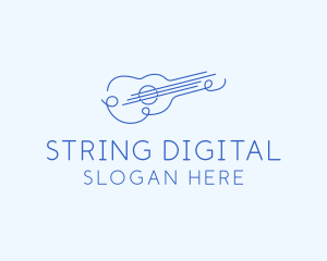 Minimalist Guitar Drawing logo design