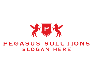 Pegasus Shield Crest logo design