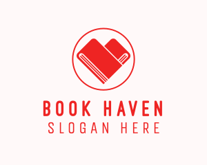 Book Heart Library logo design