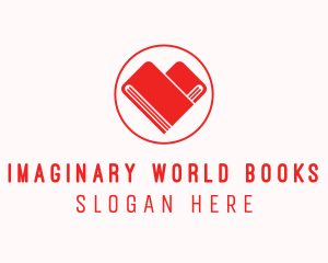 Book Heart Library logo design