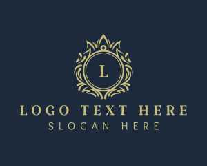 Elegant Crown Wreath logo