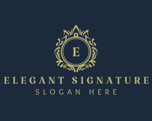 Elegant Crown Wreath logo design