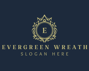 Elegant Crown Wreath logo design