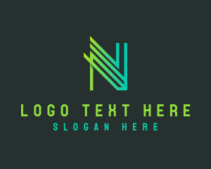 Geometric Lines Letter N logo