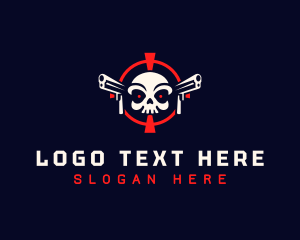 Skull Target Gun Logo