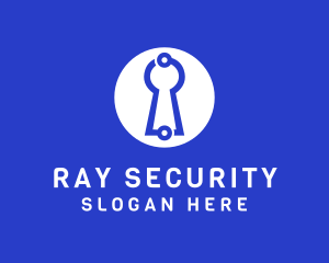 Circuit Keyhole Security logo design